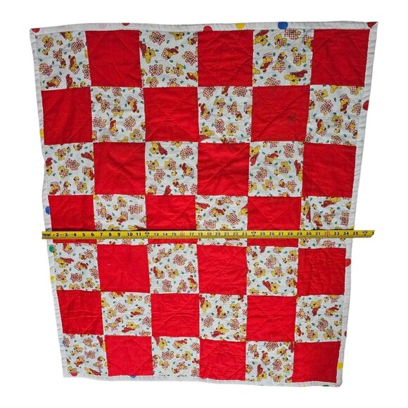 Handmade Childrens Themed Teddy Bears Polka Dot Quilt Multipurpose Blanket - Picture 5 of 9